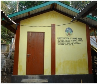 Construction of Smoke House for Rubber Planter at Chambil Baniagre